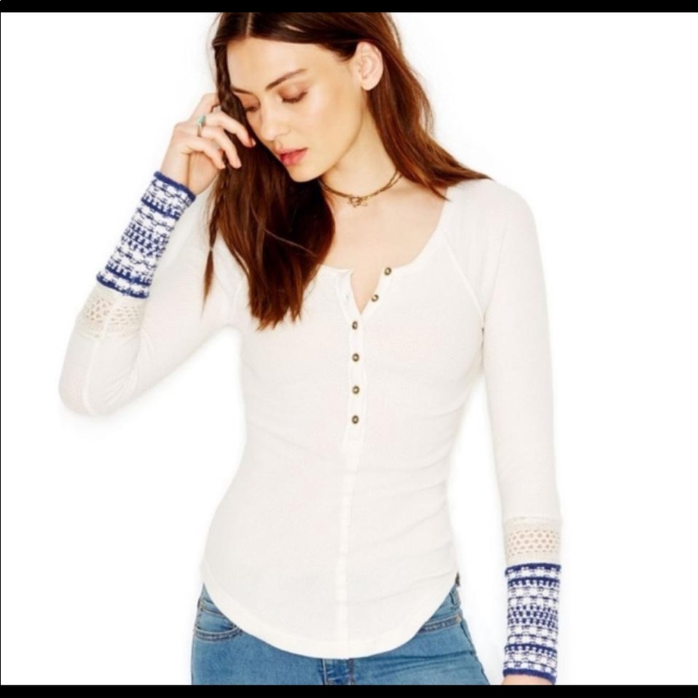 Free People Ski Lodge Crochet Cuff Thermal